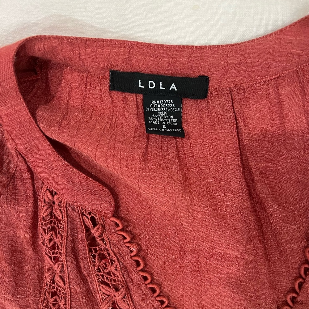 LDLA Rust Embroidered Women's Blouse - Picture 2 of 3